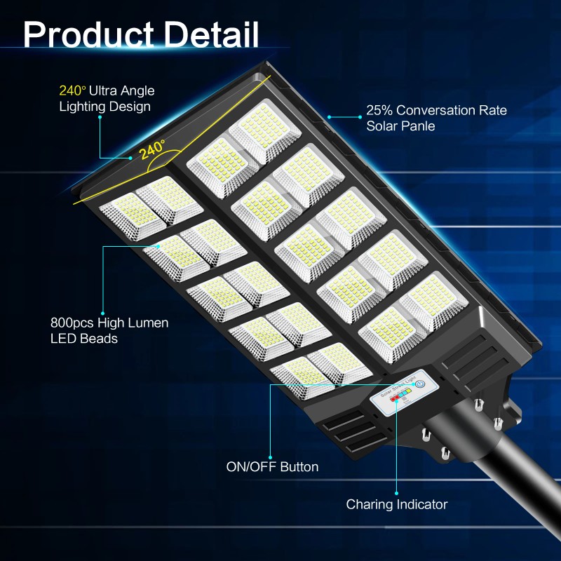 Solar Powered Street Light High Efficiency LED With Motion Sensor