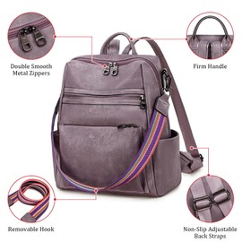 AGLOD Leather Backpack Purse for Women Designer Ladies Shoulder Bag Fashion Faux Work Travel Handbags