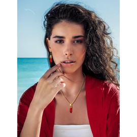 Bestyle Vintage Crown Red Garnet Crystal Necklace January Birthstone Necklaces with Gold Chain for Women, Great Crystal Birthstone Gift for Her