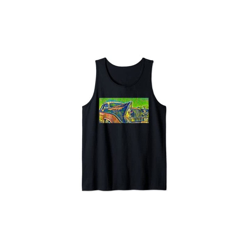 Vintage Automobile Rear End Taillight Illustration Tank Top