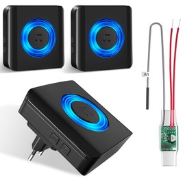 Satisure Radio Signal Forwarding, 3 Receivers, 1 Transmitter, Doorbell Forwarding, Wireless Bell Systems, Radio Converter, Wireless Gong Extension Set