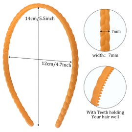 Thin Headbands, 6 Pieces, Colourful Hair Bands, Plastic Headbands, Hair Bands, Girls Set, Thin Plastic Headbands with Teeth, Multicoloured Headband, Hair Bands, Women's Thin Hair Bands, Women's Slim