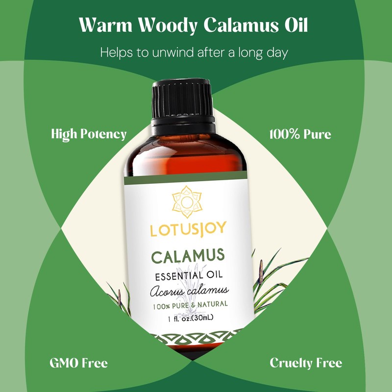 LOTUSJOY Calamus Essential Oil for Skin Hair Diffuser- 1 Oz