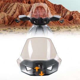 150% Wider Dark Tinted Windshield for Can-Am Ryker, 3" Adjustable XXL Front Hard Coated Adventure Windshield for Ryker 600, 900, Sport & Rally Editions All Models Accessories, Replaces #219401032