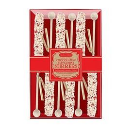 Melville Candy Mini Marshmallow Chocolate Spoons & Peppermint Stirrers Gift Set (White Chocolate Peppermint Stirrers 6ct)