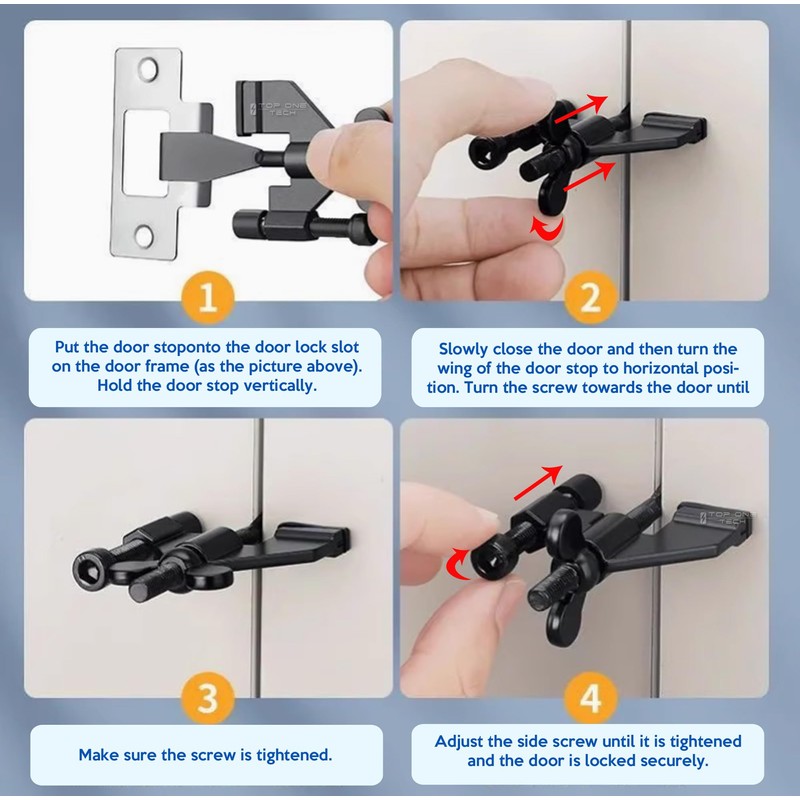 Portable Door Lock, Top One Tech Pocket Size Security Door