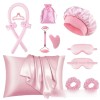 Kit De Cuidado De Belleza Rosa: Rodillo Facial + Cojín