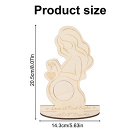 BOXOB Pregnancy Photo Frame, Wood Picture Frame Picture Album for Pregnancy Announcement or Baby Gender Reveal Gift