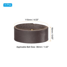 PATIKIL Leather Loop Keeper, Pack of 4 Leather Loops Belt Keeper Loops Retaining Straps Replacement for 0.7 Inch (19 mm) / 0.9 Inch (23 mm) Wide Belts / Bands, Coffee