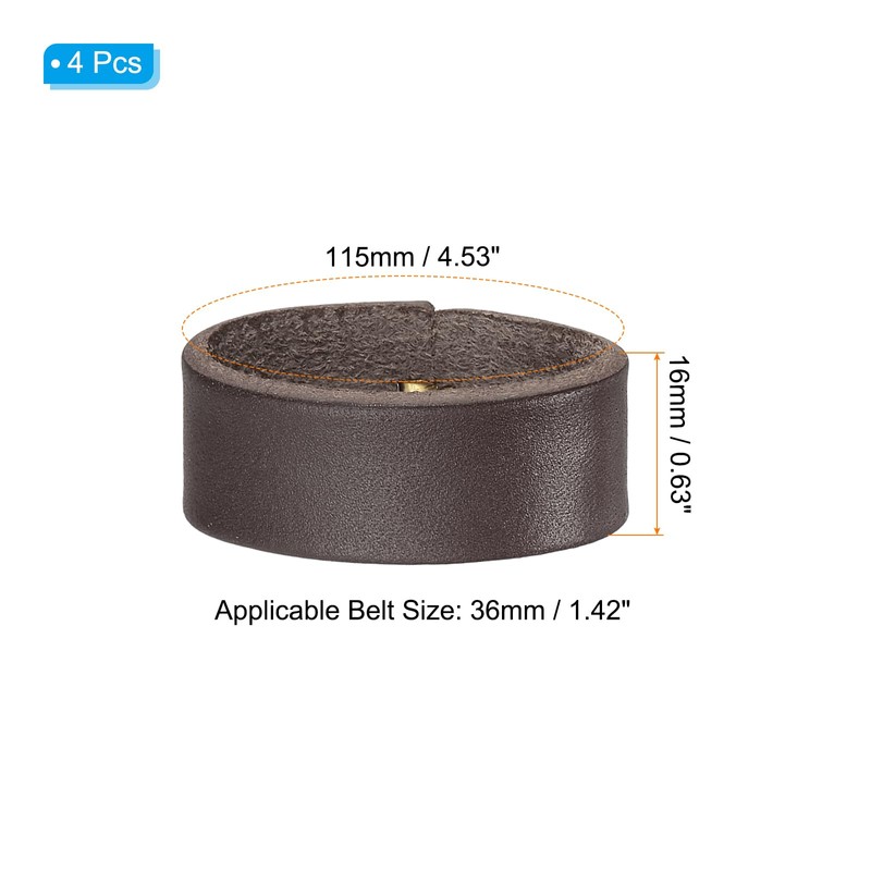 PATIKIL Leather Loop Keeper, Pack of 4 Leather Loops Belt