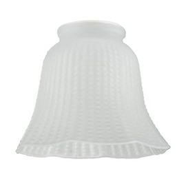 Westinghouse Lighting 8703840 4.4 cm Satin Corrugated Glass Bell Shade, White, 12 x 12 x 9.81 cm