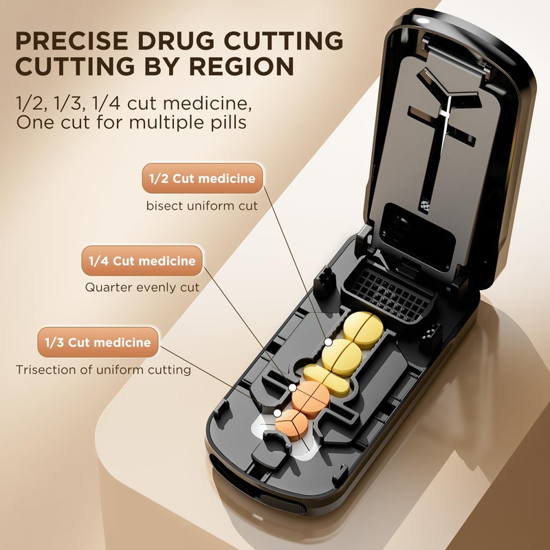 Pill Cutter Splitter for Small and Tiny Pills, 1/2 1/3