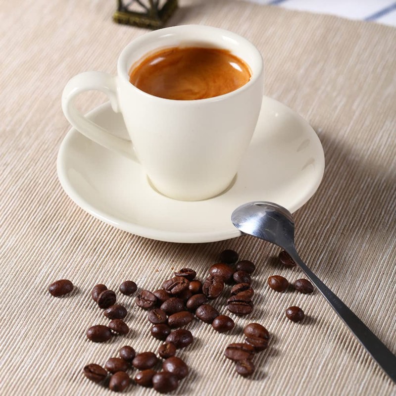 ionEgg Porcelain Espresso Cup with Saucer And Stainless Steel mini