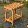 FurnitureOutlet New Grade A Teak Wood Bath Stool Or Side