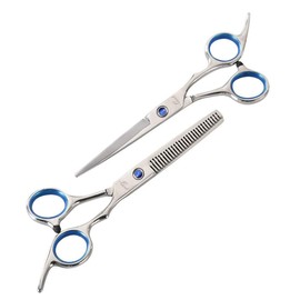 LICEL, Pro Specs for Home Use, Don't Need Professional Help, For Beginners and Hairdressers, SUS 420 High Quality Stainless Steel Cutting Scissors & Thinning Scissors, Blue, Comes with Storage Bag, Comes with Easy to Understand Instruction Manual with Pi