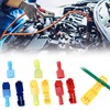 QWORK® 120pcs T-Tap Wire Terminals Kit, T-Tap Electrical Connectors, Spade