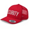 RIVEMUG NG White Security Embroidered Trucker Hat Curved Bill Mid