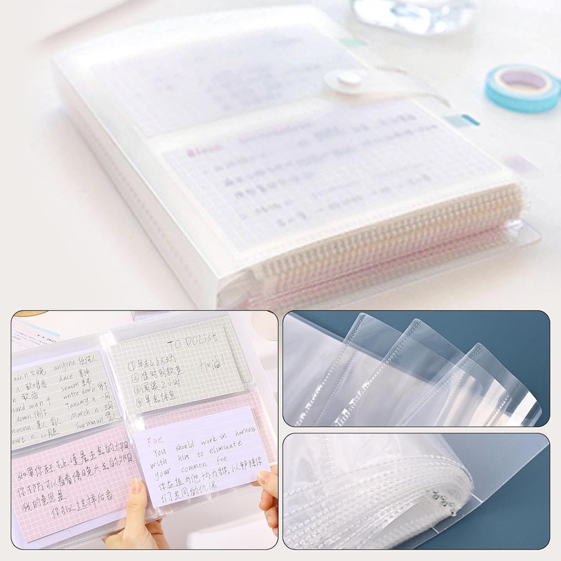 BetterJonny 160 Count Index Card Organizer, 40 Transparent Clear Pockets