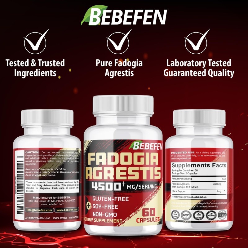 BEBEFEN Fadogia Agrestis - Strength, Drive, Athletic Performance & Muscle