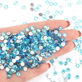 YHMQ DU 1440 pieces rhinestones, nail crystals + rhinestones for nails, crystal aquamarineAB + SS6 (1.8 + 2.0 mm)