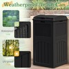 Greesum 33 Gallon Outdoor Trash Can with Lid, Waterproof Resin