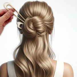 2PCS U-Shaped Hair Pins - Vintage Metal Hair Sticks with Natural Pearls for Elegant Hairstyles