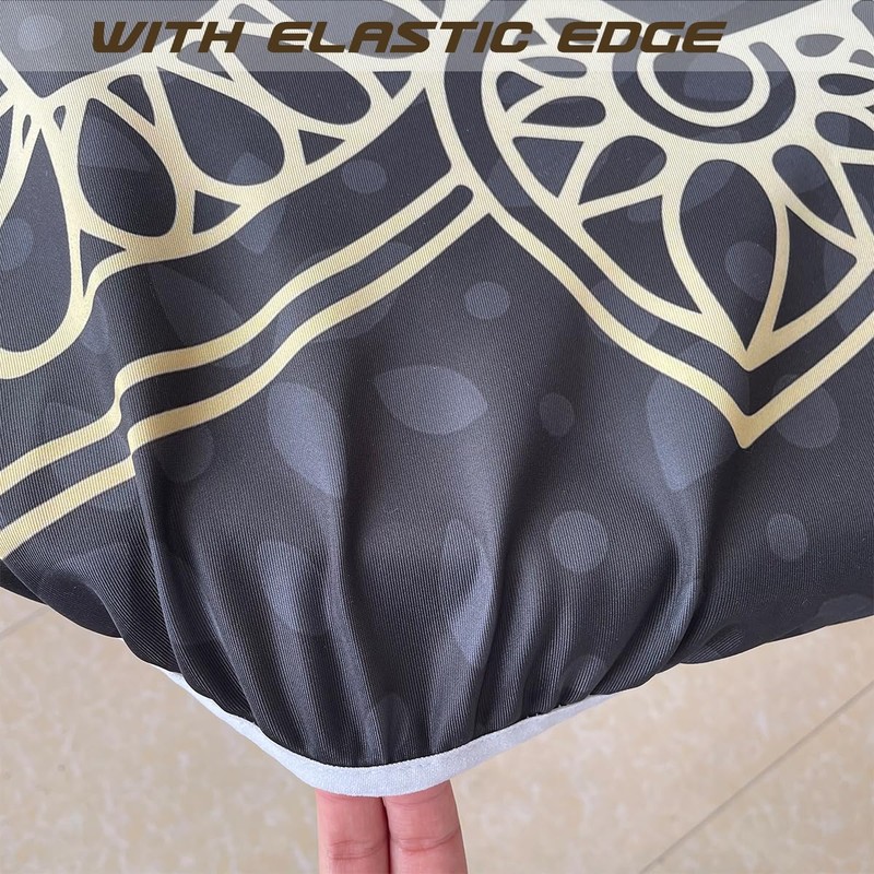 FANSU Round Tablecloth 120cm, Washable Round Table Cover Mandala Wipe