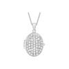 Tuscany Silver Women's Sterling Silver Oval Cubic Zirconia Locket Pendant