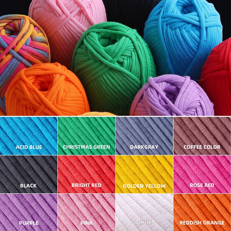 Mooaske 3 Pack Crochet Yarn with Crochet Hook - Worsted