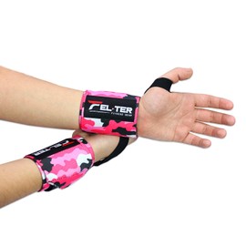FELTER FITNESS MUÑEQUERA Elastica 1 PAR, para Gym, Pesas, Crossfit, Gimnasio (Rosa)