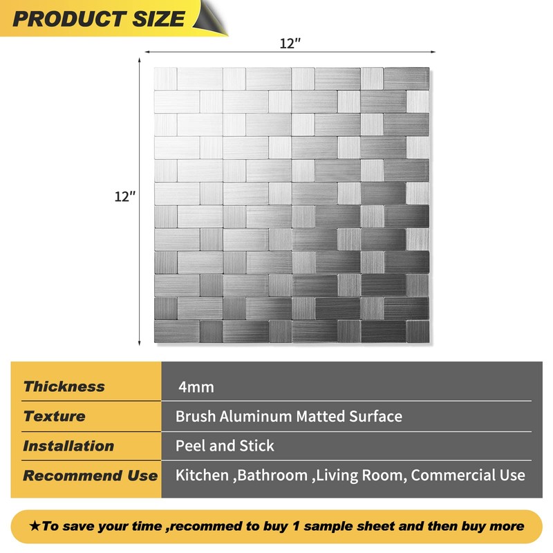 Yipscazo 10-Sheets Peel and Stick Backsplashes for Kitchen, Stick on