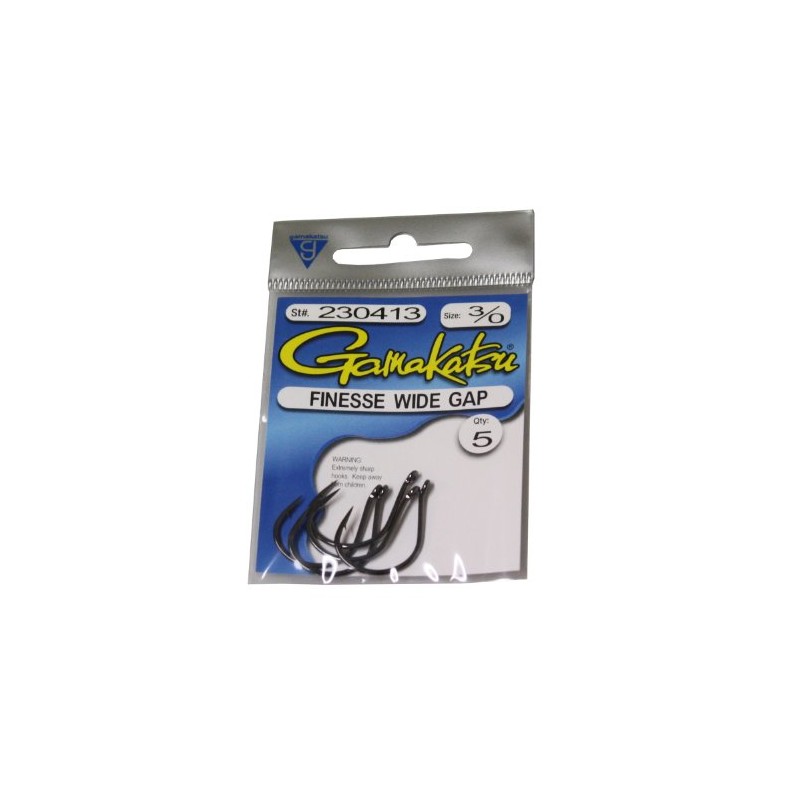 Gamakatsu Finesse Wide Gap Hook-6 Per Pack (Black, 1)