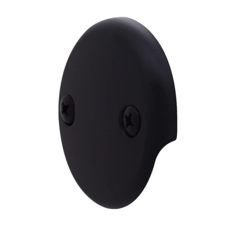 Westbrass 3-1/8" Two-Hole Overflow Face Plate and Screws, Matte Black,