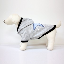 Alphadog Series All Star Embroidery Hooded (Hoody) T-Shirt with Pocket for Your Dog or Cat (XXL, Grey)