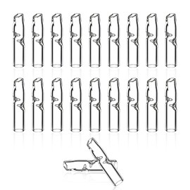 Gtysmox 20 Pcs Reusable Glass Filter Tips for Rolled Paper Cones, 8mm OD 5mm ID x 35mm Length, Clear Borosilicate Glass Flat Mouthpiece Set, Easy to Clean