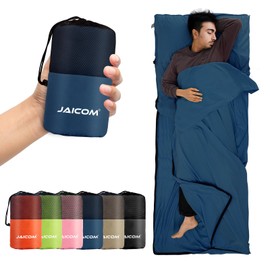 JAICOM Sleeping Bag, Ultralight Silk Sleeping Bag for Travel, 2-in-1 Sleeping Bag, Comfortable and Soft Sleeping Bag, Small Pack Size, Made of Microfibre, Ideal for Backpacking, Hotels