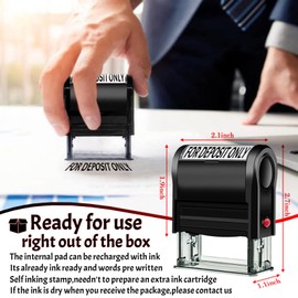 Bertiveny for Deposit Only Self Inking Stamps for Business Supplies Office Bank Stamps for Deposit Only Custom Rubber Business Stamps for Deposit Only Stamps for Checks,Black(for Deposit ONLY Stamp)