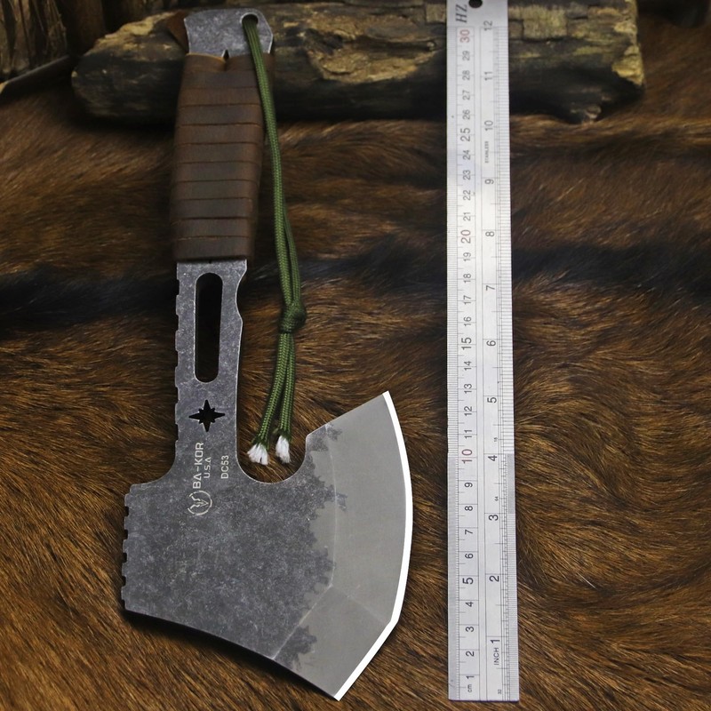 BA-KOR 12.2-inch DC53 Steel 10mm Thick Multi-Functional Survival Axe for