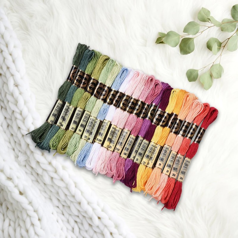 CABODYALS 20 Skeins 160M Variegated Embroidery Floss Cross Stitch Threads
