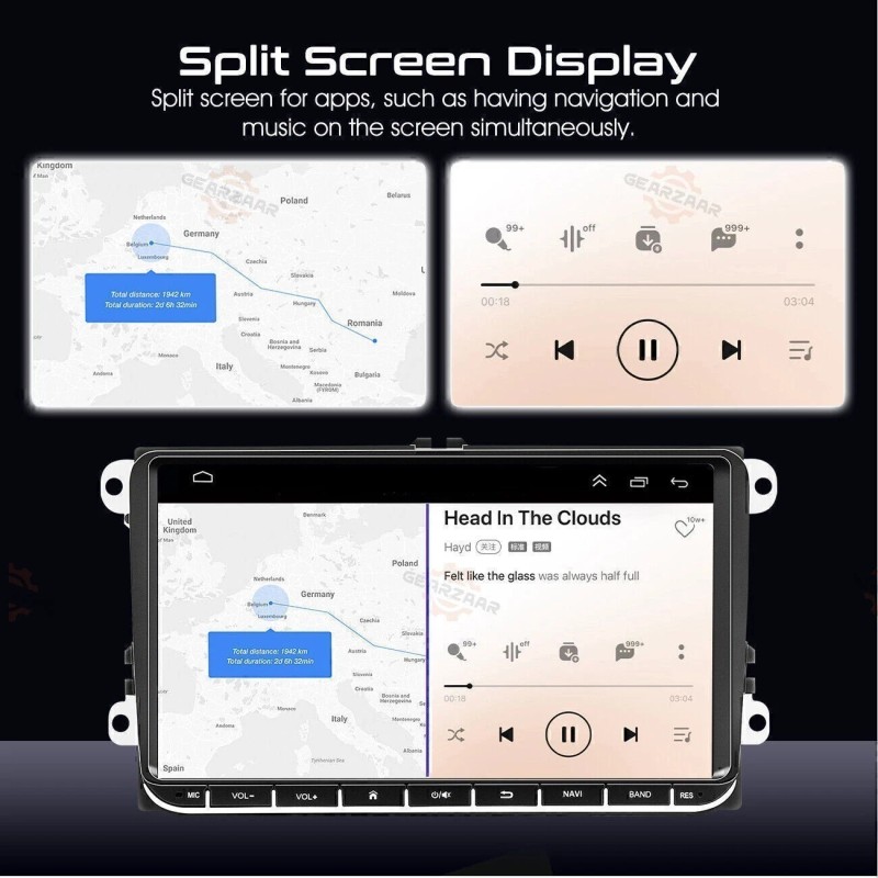 GEARZAAR 9" Android 12 Car Stereo Radio Fit Apple Carplay