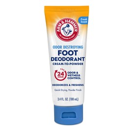 Arm  Hammer Desodorante para pies en crema y polvo, protección contra el mal olor y la humedad durante 24 horas, aplicar cuando la crema se seca y se 