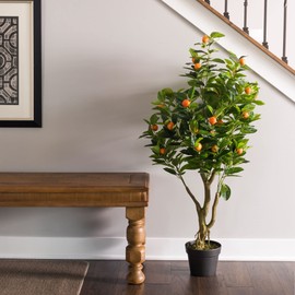 Vickerman 48" Artificial Green and Orange Real Touch Orange Tree.