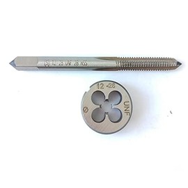 HUAZHICHUN 1 Piece 12-28 UNF Tap + 1 Piece 12-28 UNF Threading Die, HSS Tap and Die Set Right-Handed