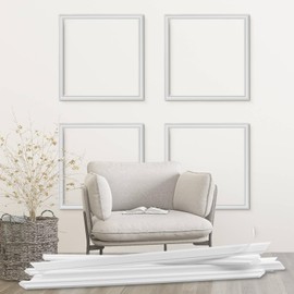 Peel and Stick Wall Molding Kit 4 Sets Self-Adhesive Wall Molding Trim Ready-to-Assemble Wainscoting Panels to Decorate Door Frames