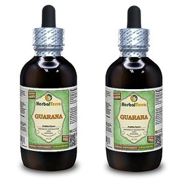 Guarana (Paullinia Cupanais) Glycerite, Dried Seeds Alcohol-FREE Liquid Extract (Brand name: HerbalTerra, Proudly made in USA) 2x4 fl.oz (2x120 ml)