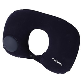 Makimoo Inflatable Travel Pillow, Neck Pillow for Travel, Inflatable Neck Pillow for Travel, Plane Pillow, Blow Up Pillow, Airplane Pillow for Neck, Waist, Back and Camping Cushion (Dark Blue)