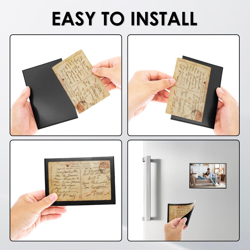 10Pcs Magnetic Picture Frame for Refrigerator Clear PVC Fridge Magnetic
