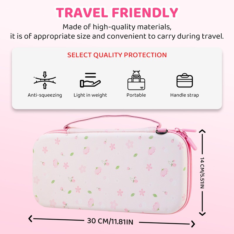 FUNDIARY Travel Carrying Case for Switch 2 with Pink Sakura