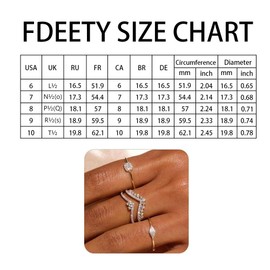 FDEETY Pack of 4 Women's Stackable Rings 14K Gold-Plated Cubic Zirconia Ring Hypoallergenic Stylish and Elegant Rings Suitable for Daily Life Party Wear, Zinc