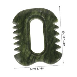Healvian Natural Stone Scalp Massager Comb Gua Sha Scraping Tool for Scalp Neck and Full Body Massage Durable Jade Material